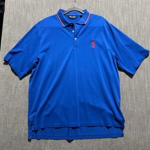 Polo Golf Ralph Lauren Mens XL Blue Pima Cotton Short Sleeve Polo Shirt Red Pony